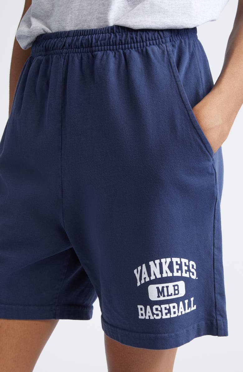 Sporty & Rich Yankees Gym Shorts, Alternate, color, Dark Navy