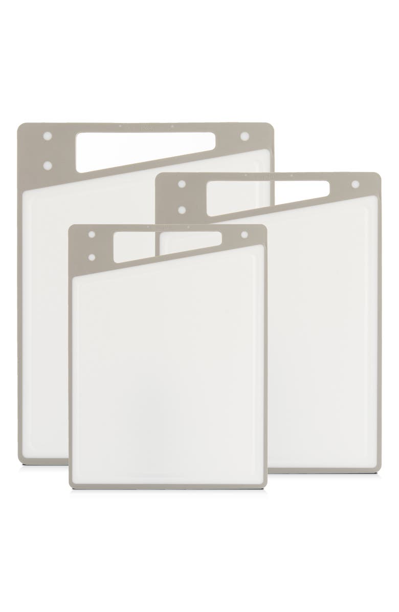 JoyJolt 3-Piece Cutting Board Set, Main, color, Grey And White
