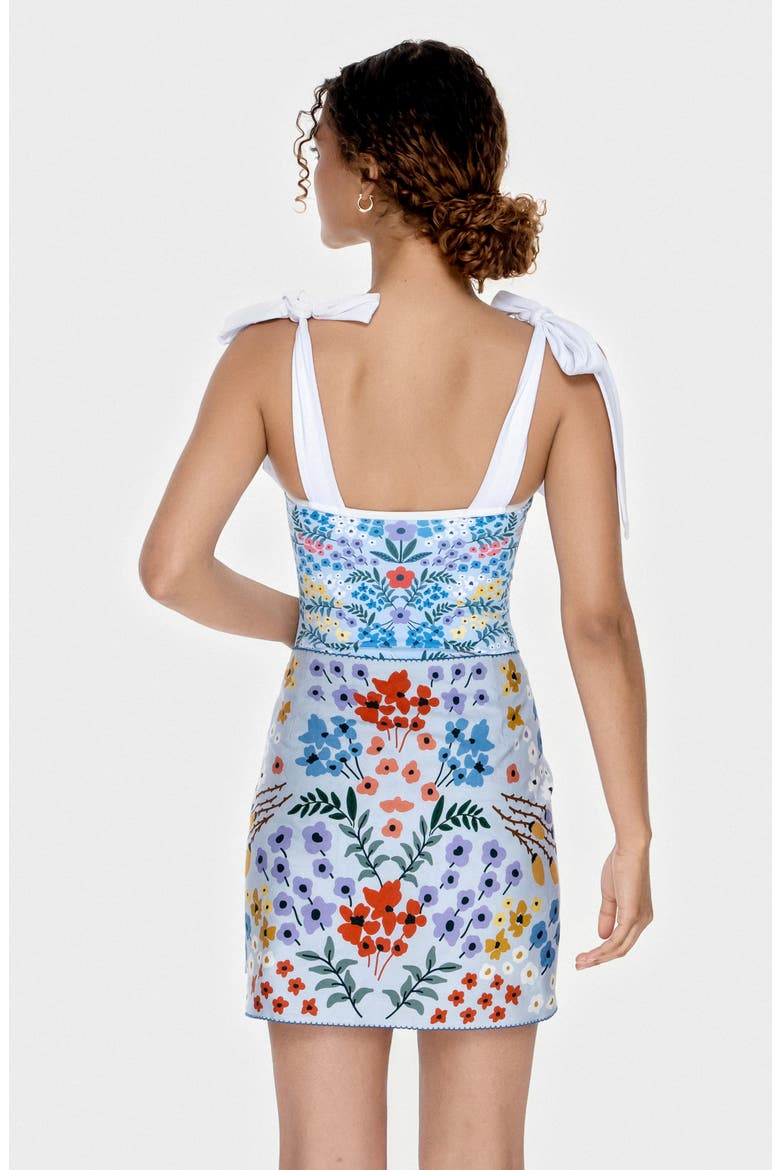 Swim Cover Up Skirt-Blue Garden, Alternate, color, Blue