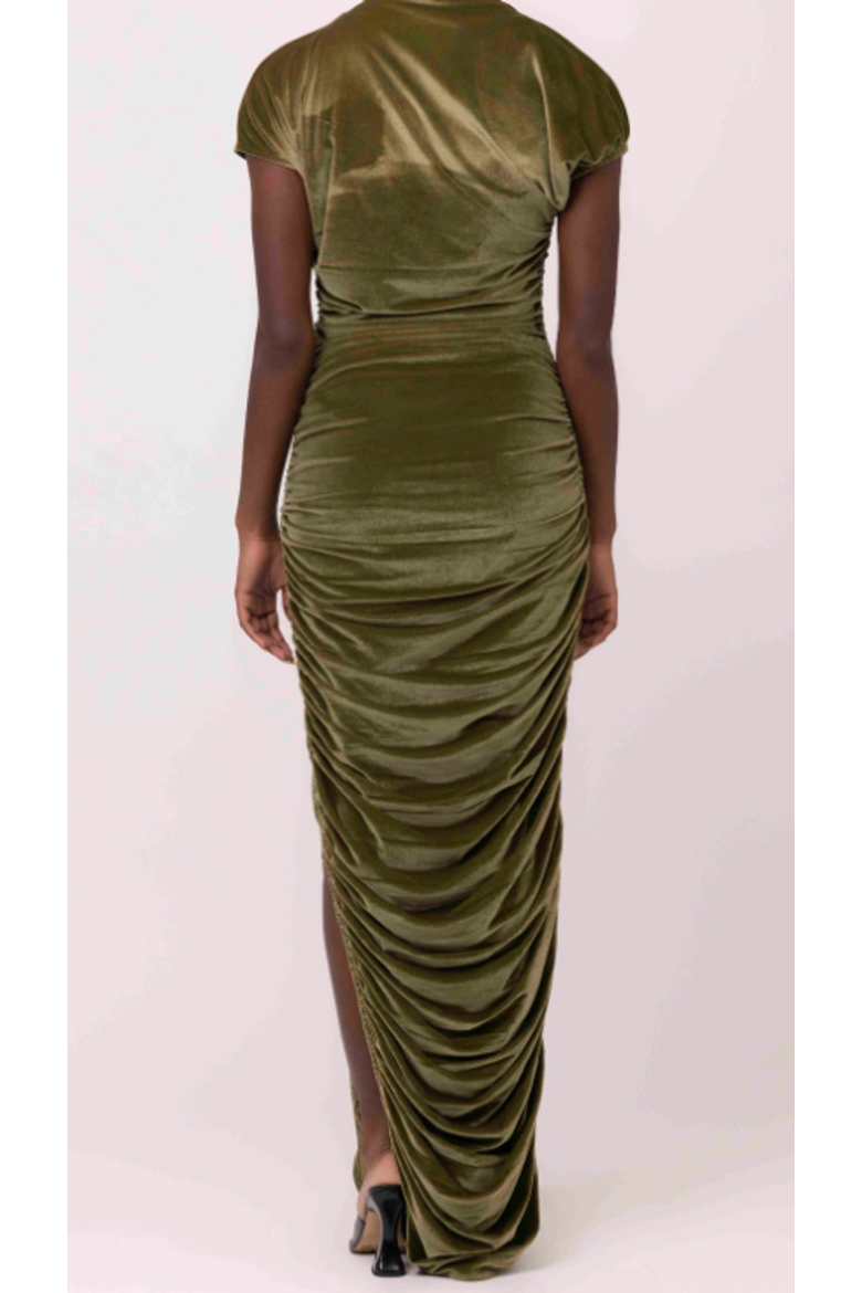 Angelina Cocktail Gown, Alternate, color, Olive Green
