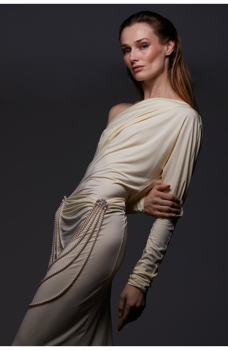 Nadri Ingrid Multi Pearl Strand Double Brooch Necklace, Alternate, color, 