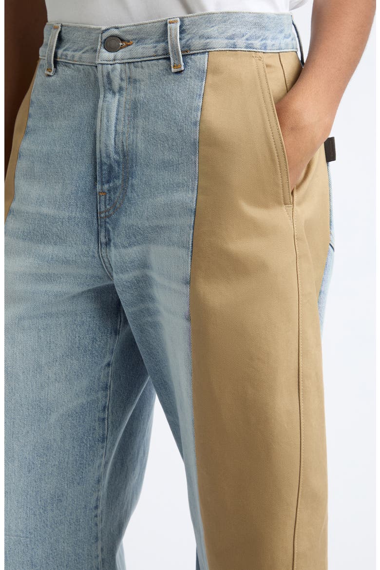 Clyde Colorblock Barrel Leg Jeans, Alternate, color, MARFA BLUE