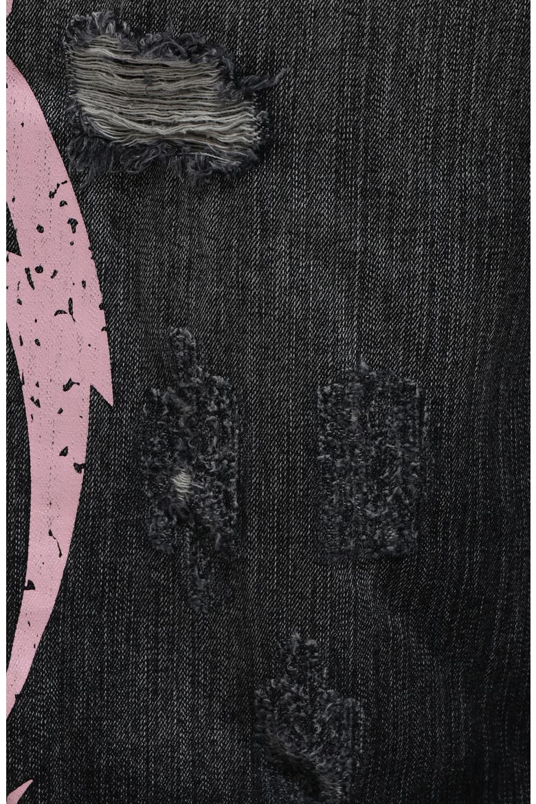 Colossus Pink Blade Oversize Distressed Jeans, Alternate, color, BLACK