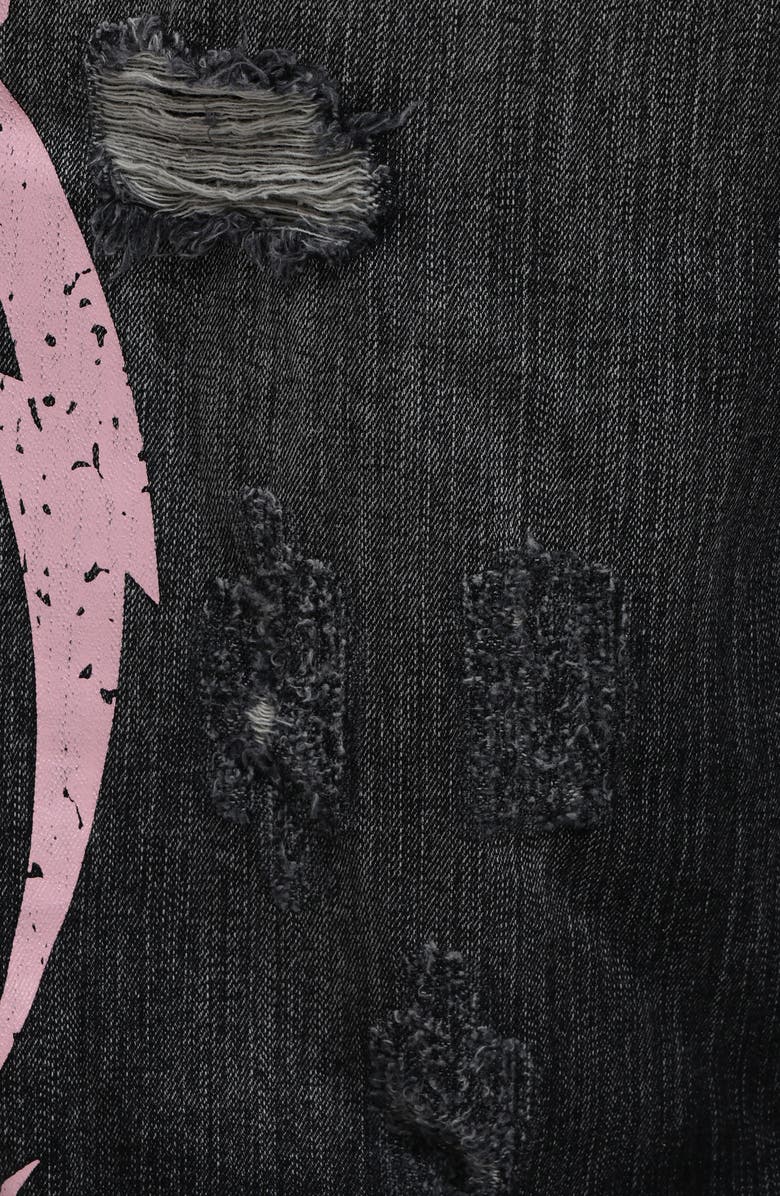 JADED LONDON Colossus Pink Blade Oversize Distressed Jeans, Alternate, color, Black