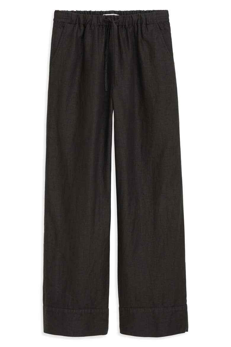 Riley Linen Wide Leg Pants, Alternate, color, BLACK
