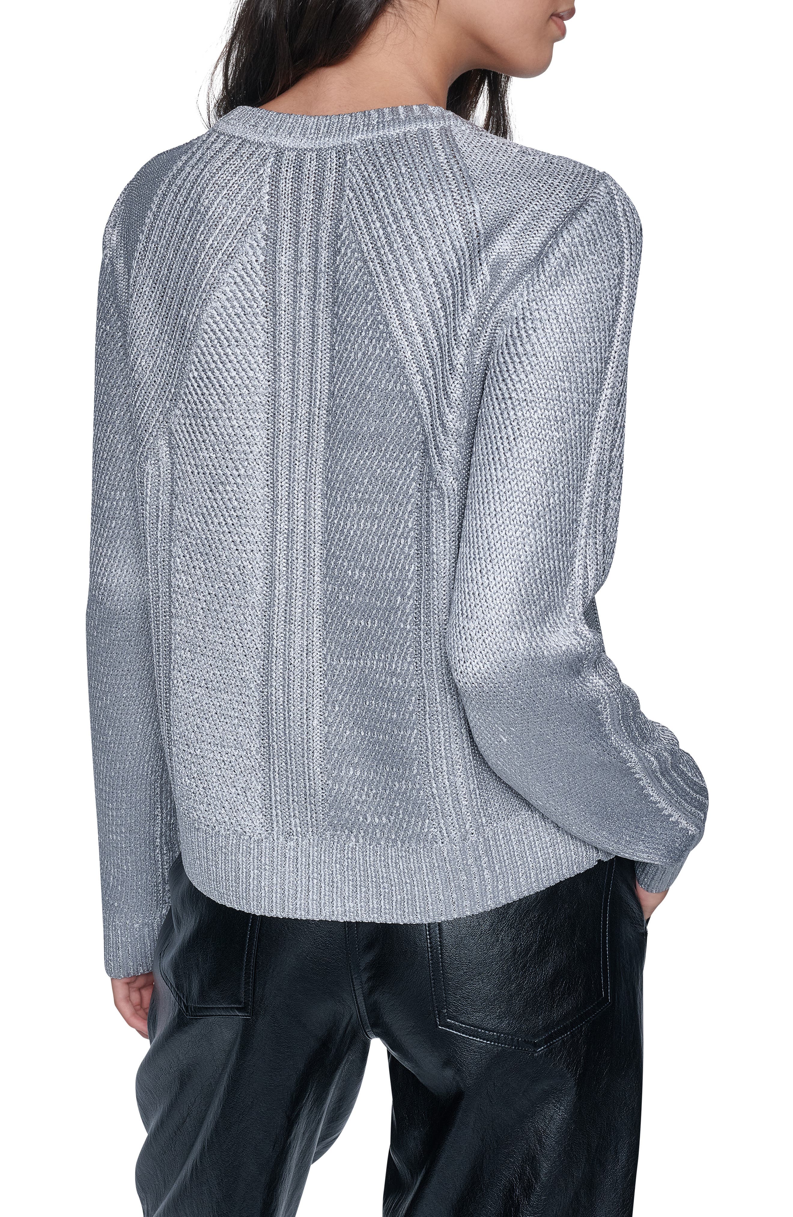 DKNY Foiled Transfer Stitch Sweater (Women) | Nordstrom