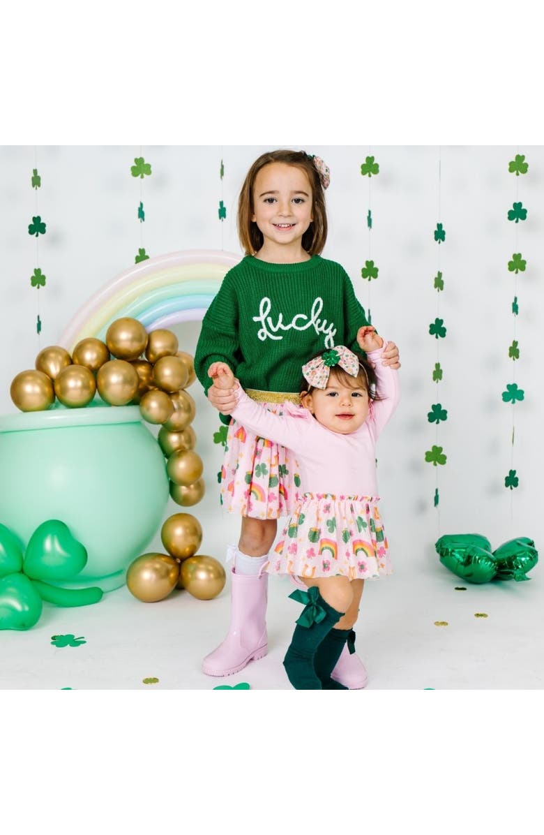 Sweet Wink Lucky Doodle St. Patrick's Day Tutu, Alternate, color, Soft Pink