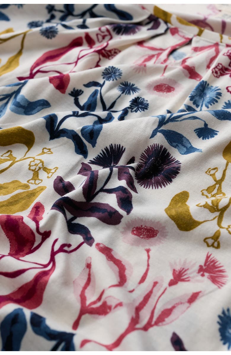 Seasalt Cornwall Appletree Floral Keyhole T-Shirt, Alternate, color, Inky Botanical Chalk