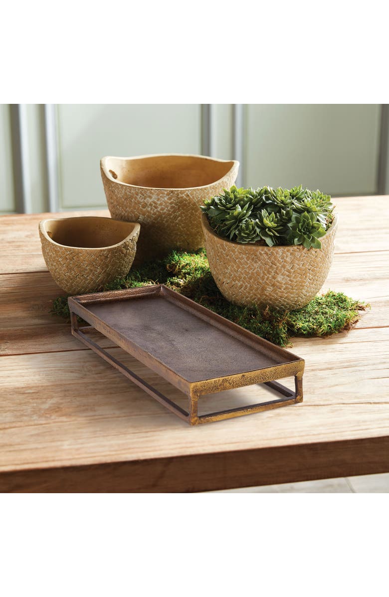 Napa Home & Garden Cabot Raised Rectangular Tray, Alternate, color, Gold