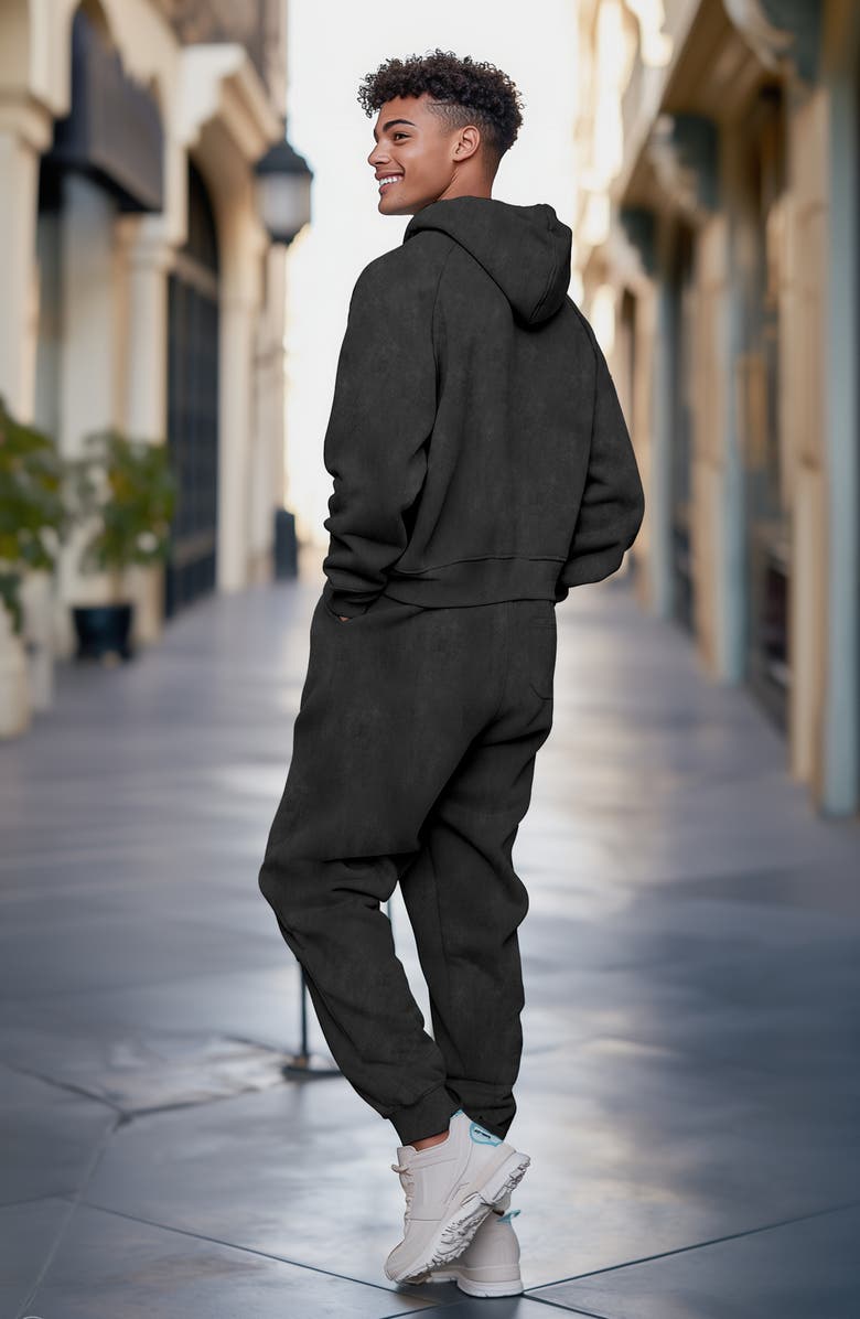 Dalix Alien Washed Sweatsuit, Alternate, color, Black