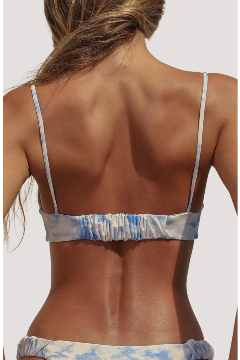 Selma Bandeau Bikini Top, Alternate, color, SKY DREAM