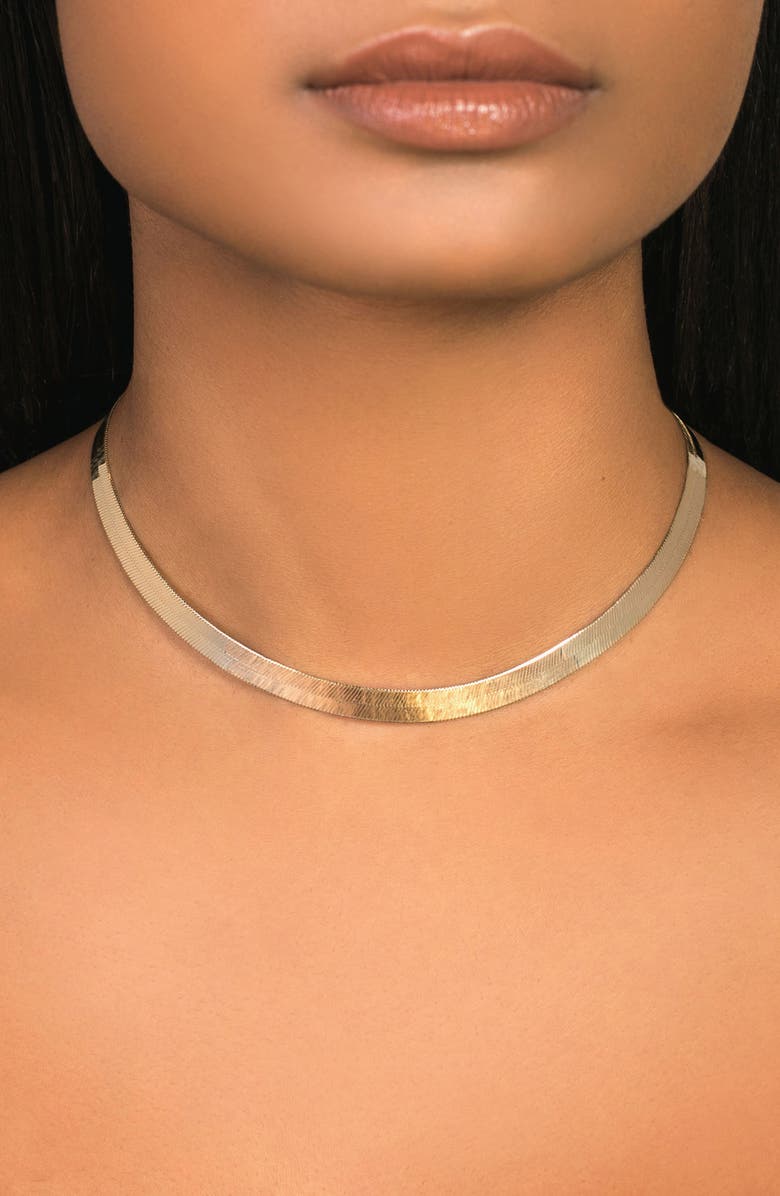 LANA Jewelry Casino Herringbone Choker Necklace, Alternate, color,