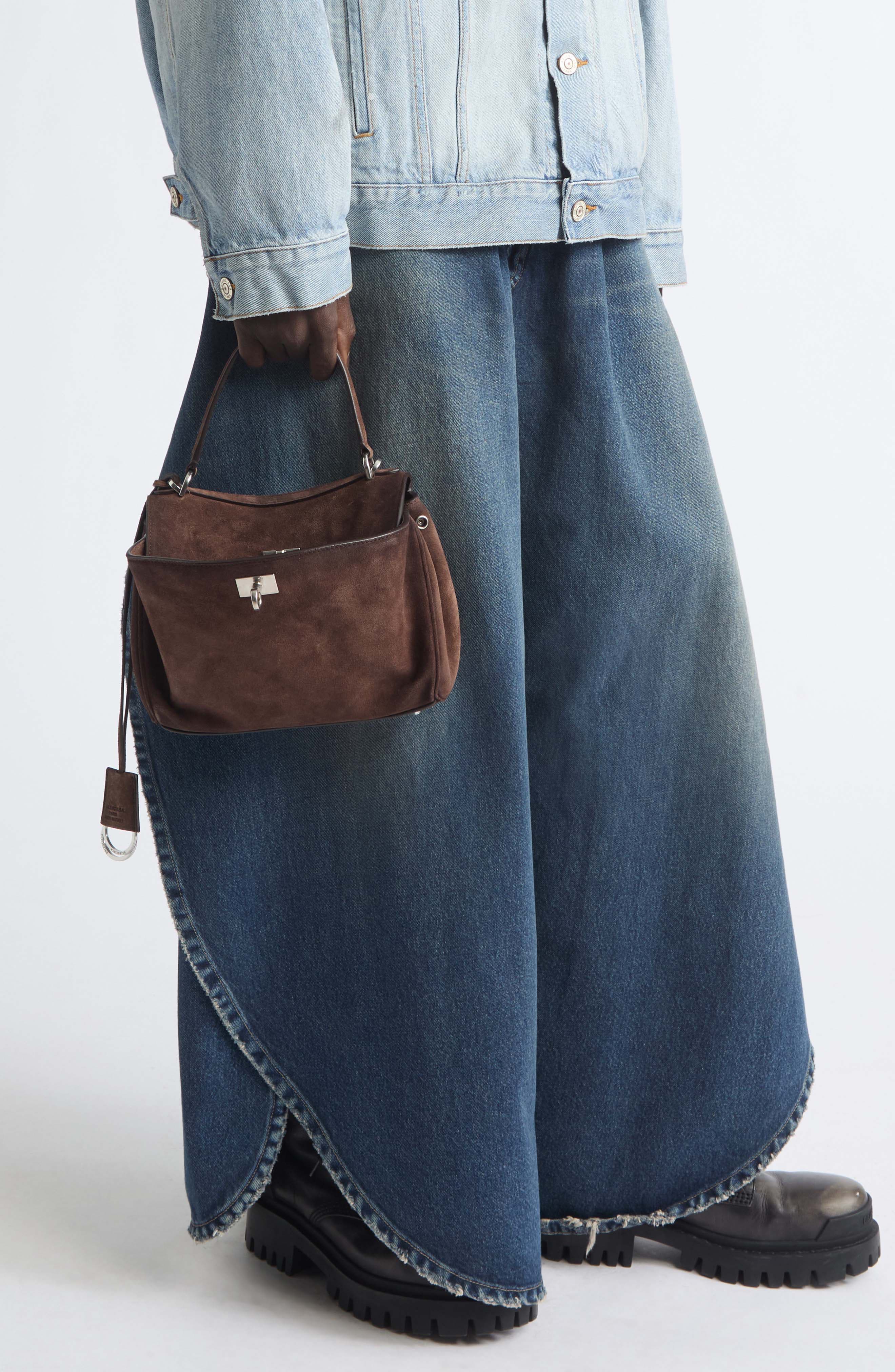 Small Rodeo Suede Top Handle Bag, Alternate, color, 2308 LIGHT ESPRESSO