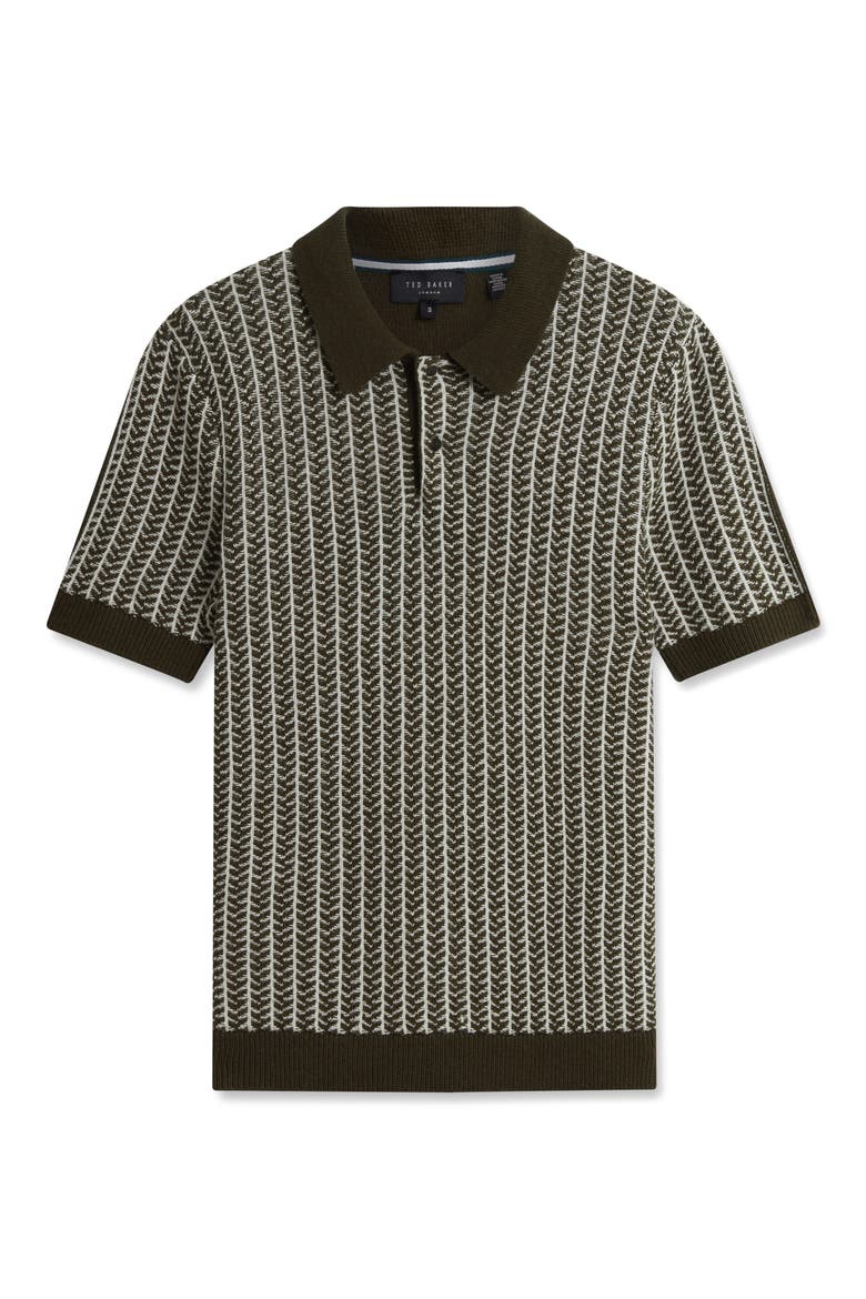 Kolomer Textured Herringbone Polo, Alternate, color, OLIVE