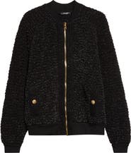 Balmain Fluffy Wool & Cotton Blend Tweed Jacket