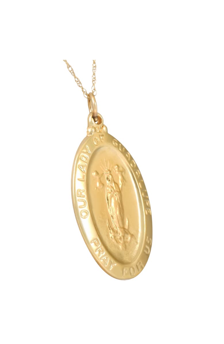 Bliss Diamond 14k Gold Lady Of Guadalupe Medal Pendant  1" Tall 4 Grams, Alternate, color, 