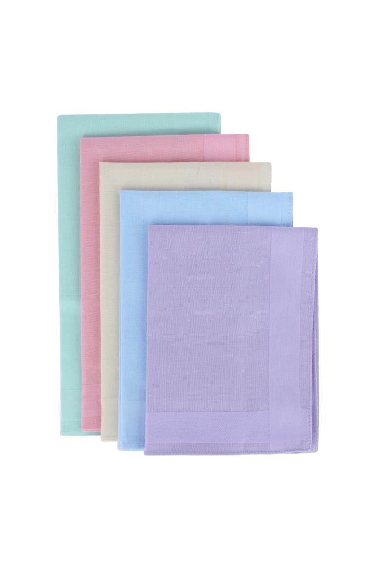 Zayn Brilliant Multiple Colored 16x16 Cotton Handkerchiefs, Alternate, color, Blue Multi