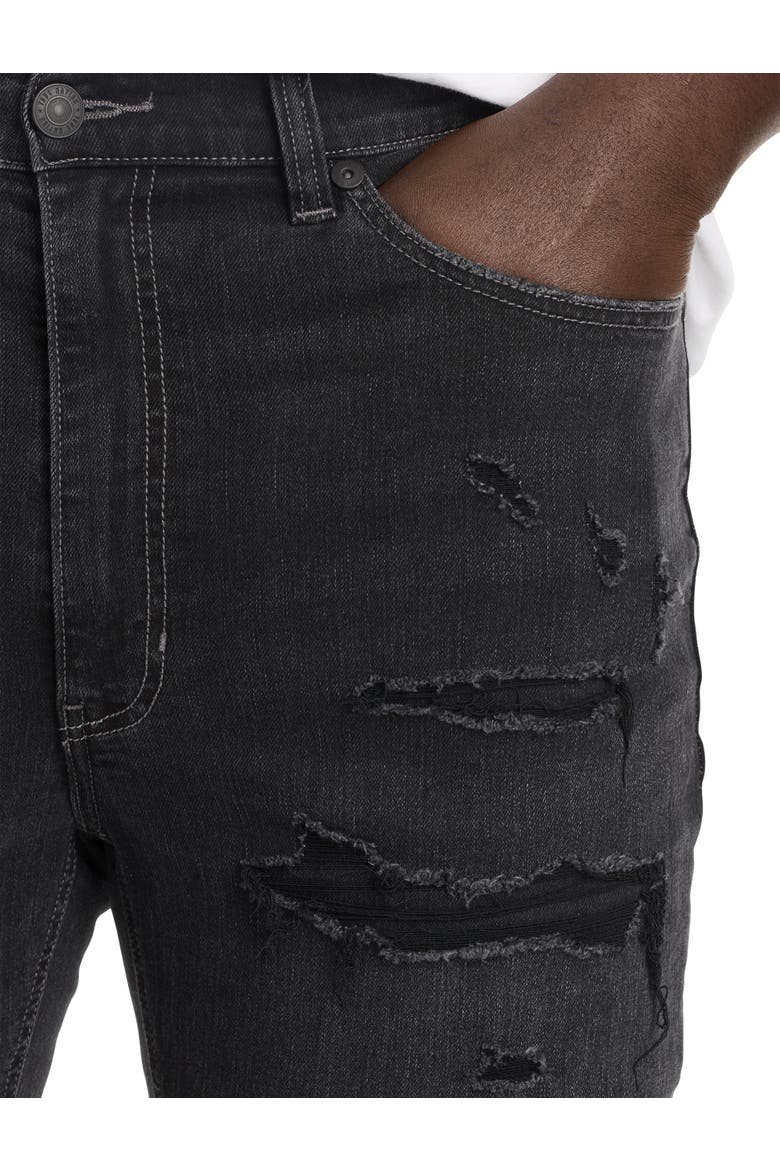 Big & Tall Rip and Repair Tapered-Fit Black Jeans, Alternate, color, RIPPED ASPHALT