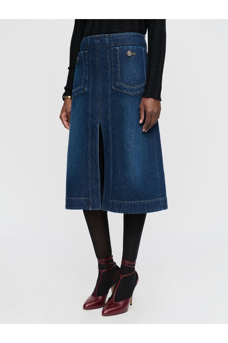 Fernanda Stretch denim skirt, Alternate, color, Blue