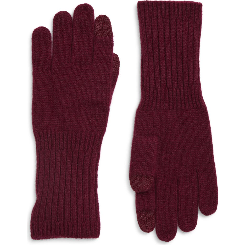 Nordstrom Cashmere Tech Gloves In Burgundy