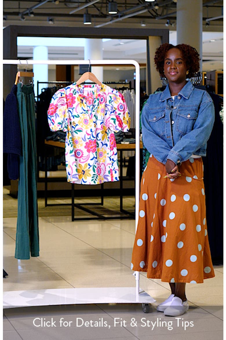 Punta Alta Berisa Split Neck Puff Sleeve Cotton Top video