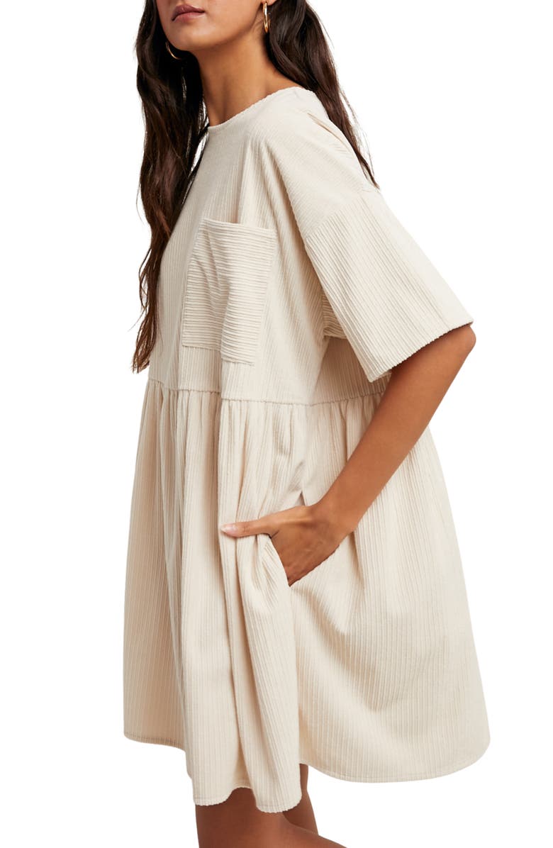 WISHLIST Corduroy Shift Minidress, Alternate, color, Ecru