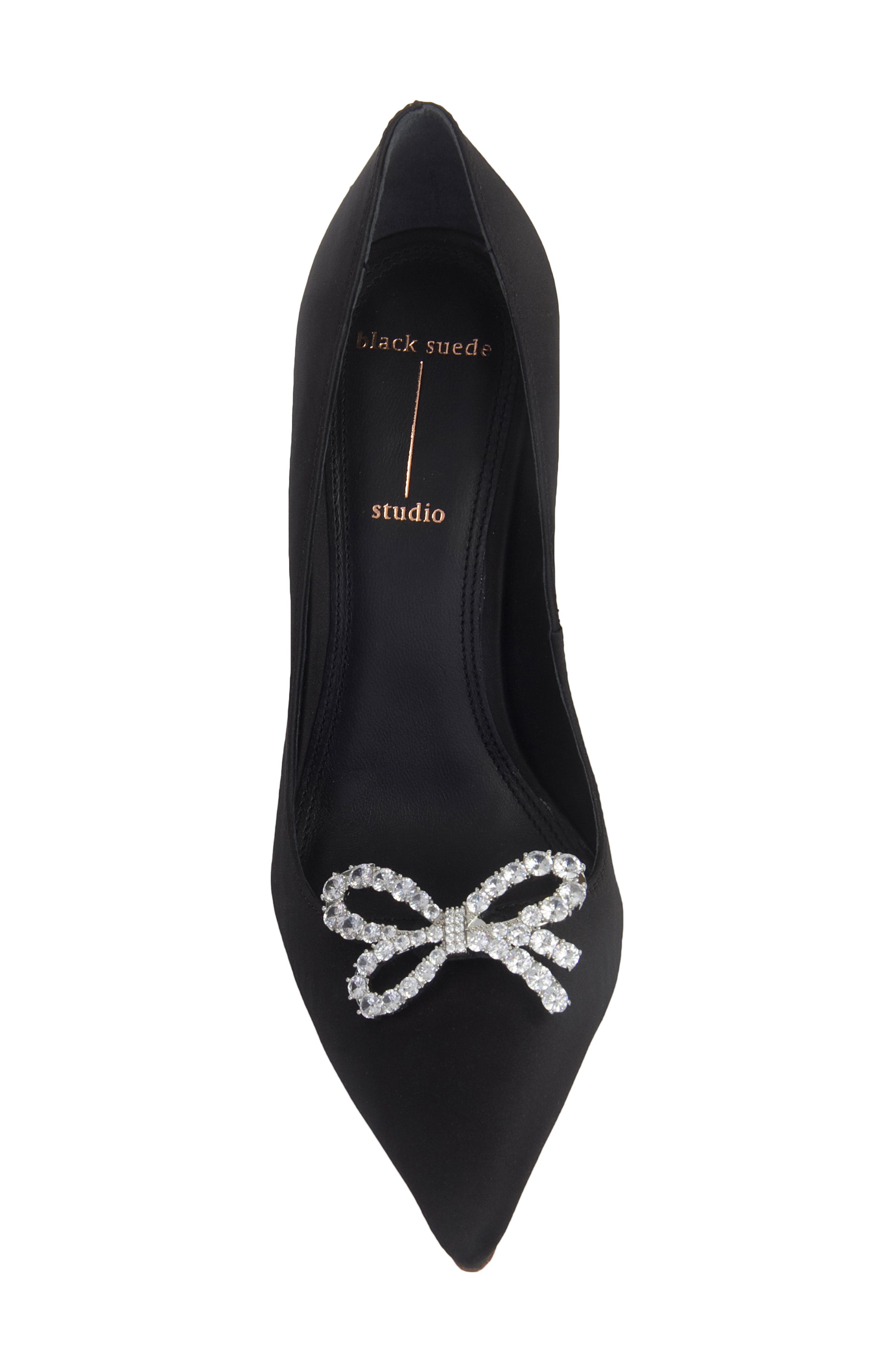 BLACK SUEDE STUDIO Tre Pointed Toe Pump, Alternate, color, 