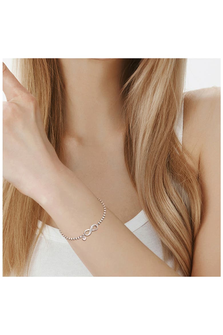 Infinity Bead Link Bracelet, Alternate, color, SILVER