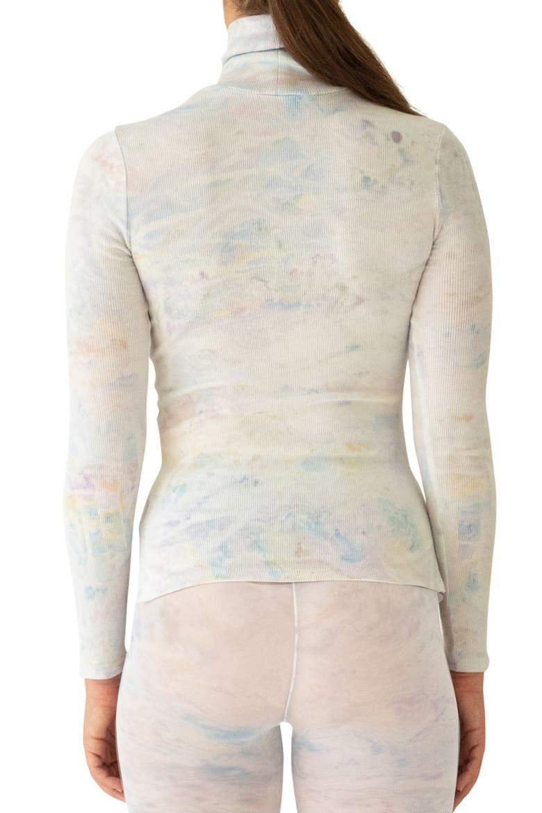 Marbled Dye Jersey Turtleneck Sweater, Alternate, color, MARBLE