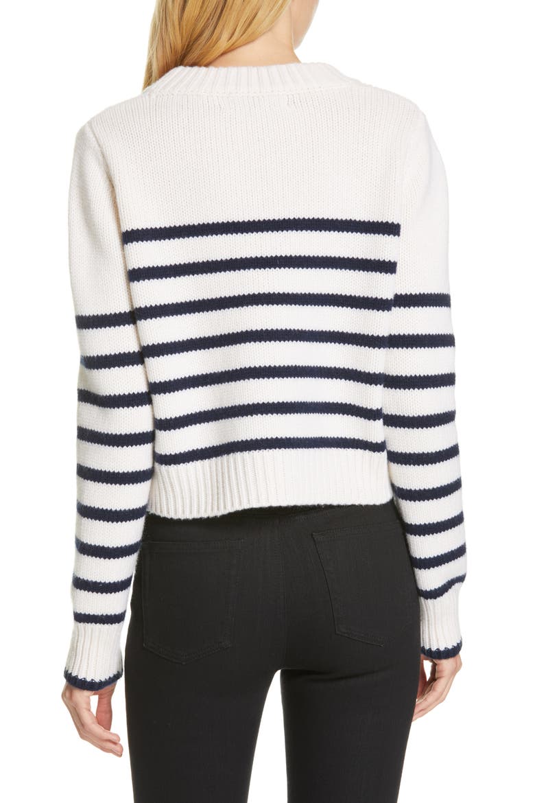 Mini Maren Wool & Cashmere Sweater, Alternate, color, CREAM/ NAVY