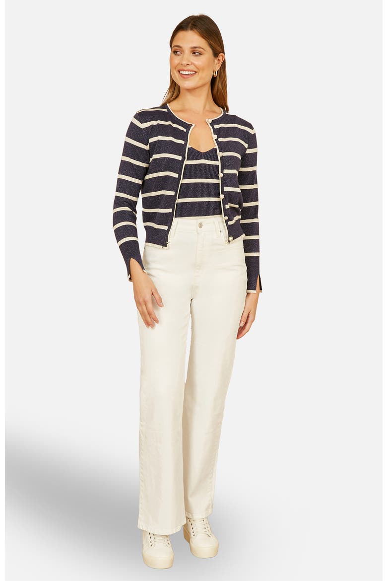 Long Sleeve Round Neck Cardigan, Alternate, color, Navy