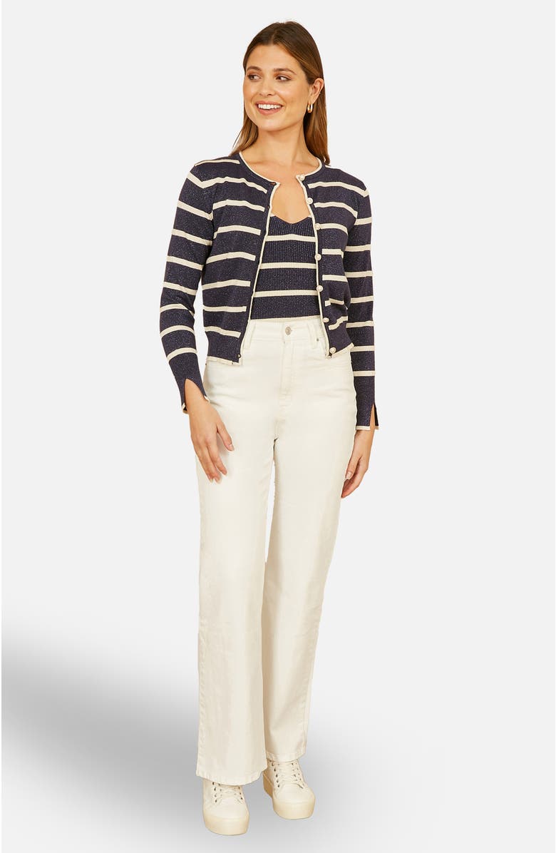 Yumi Long Sleeve Round Neck Cardigan, Alternate, color, Navy