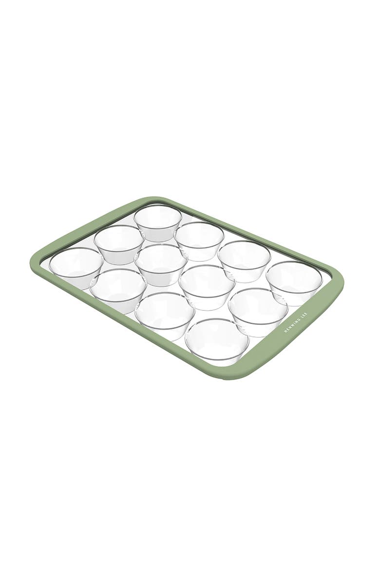Henning Lee Look and Cook Clear Silicone 12-Cup Muffin Pan, Moss, Main, color, Moss