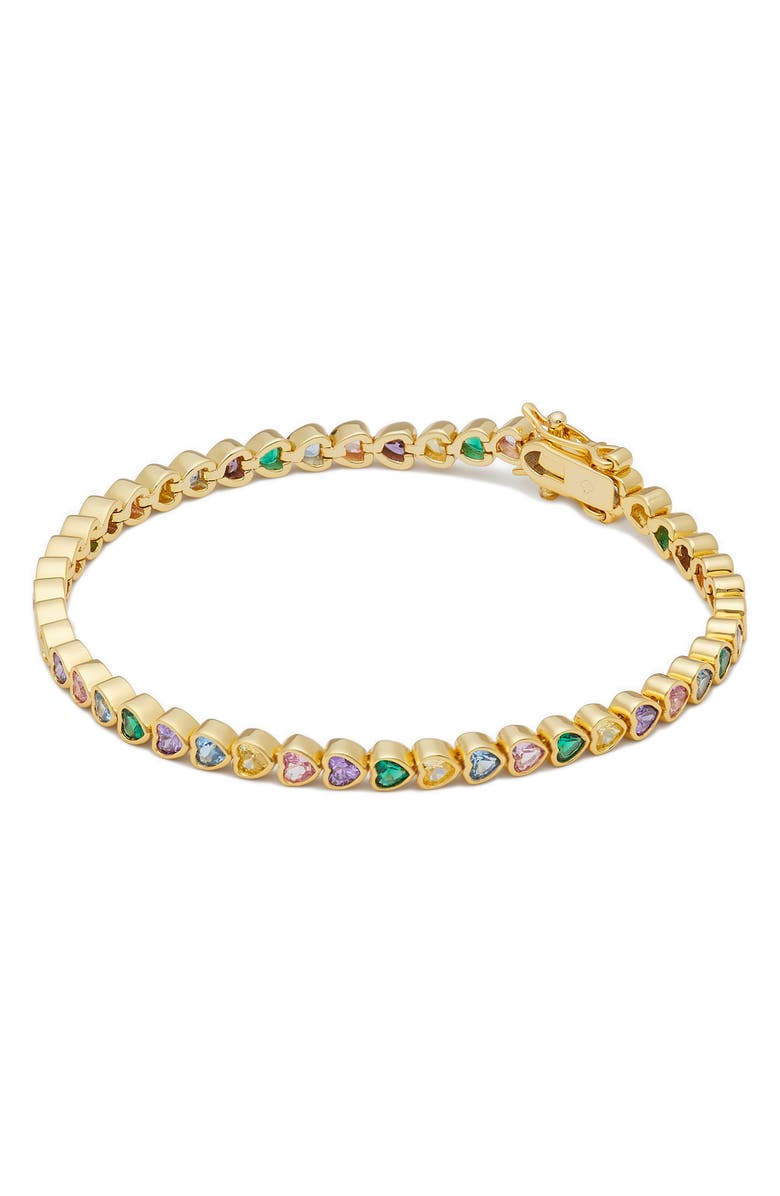 Kate Spade New York sweetheart delicate cubic zirconia tennis bracelet, Main, color, 
