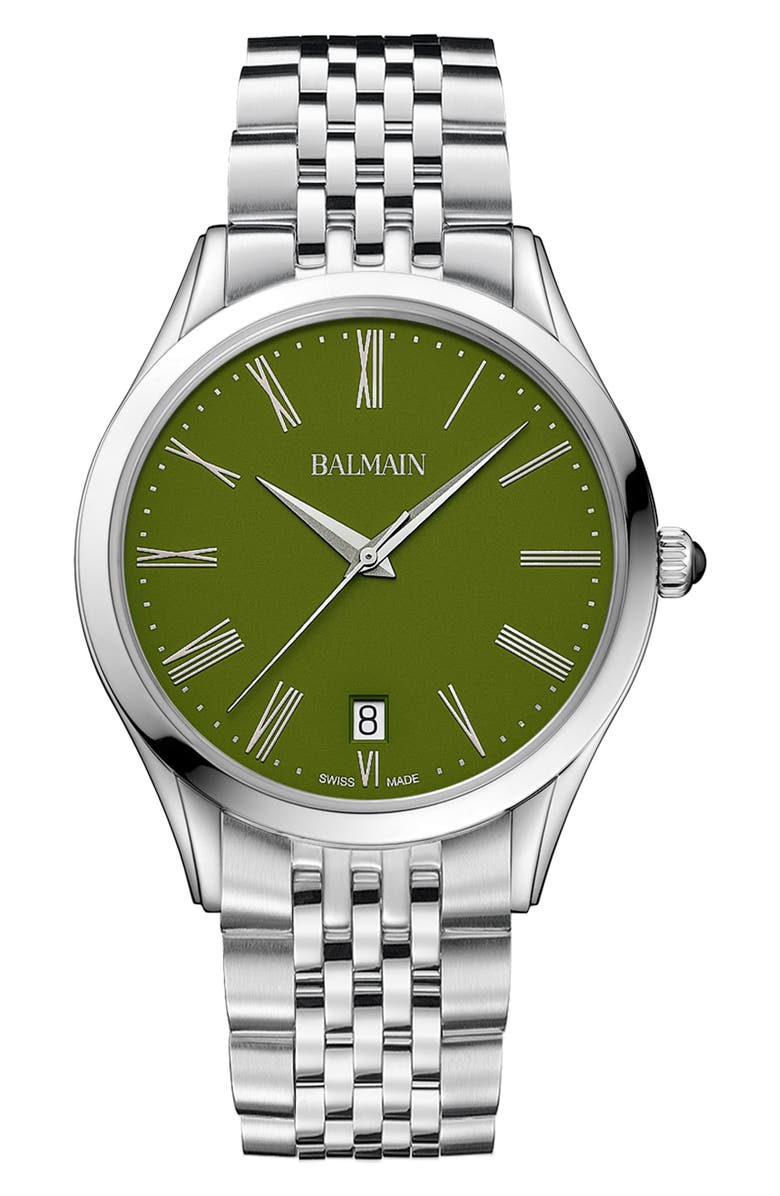 Balmain Classic R Khaki Bracelet Watch, 41mm, Main, color, Stainless Steel