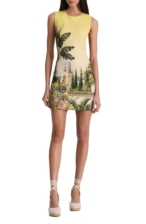Wynell Landscape Print Sheath Minidress