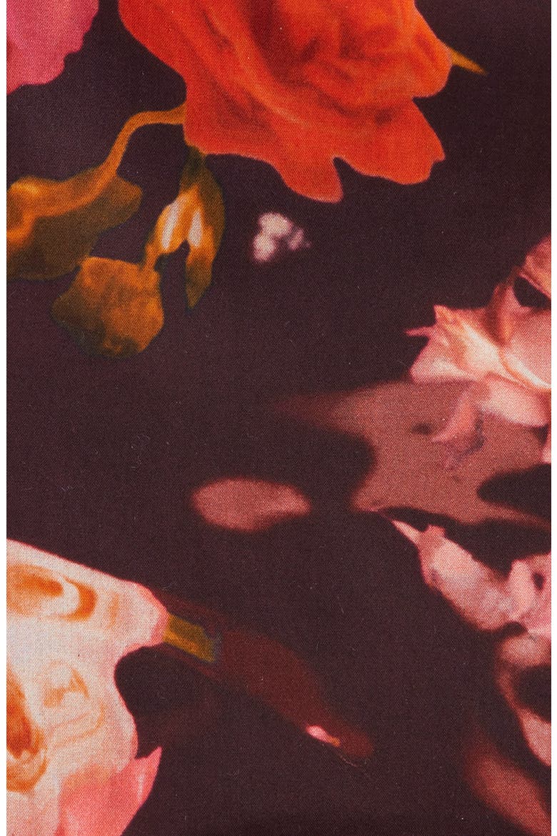 Floral Cotton Pocket Square, Alternate, color, BURGUNDY