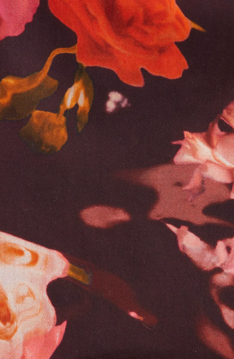 CLIFTON WILSON Floral Cotton Pocket Square, Alternate, color, Burgundy