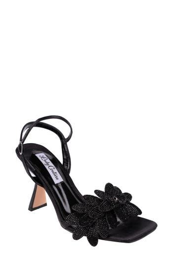 Lady Couture Lust Floral Ankle Strap Sandal In Black