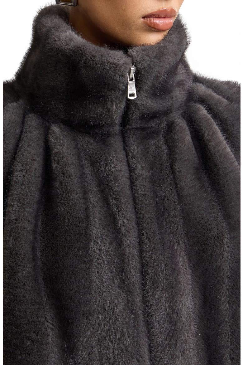Crop Faux Fur Jacket, Alternate, color, GRAPHITE