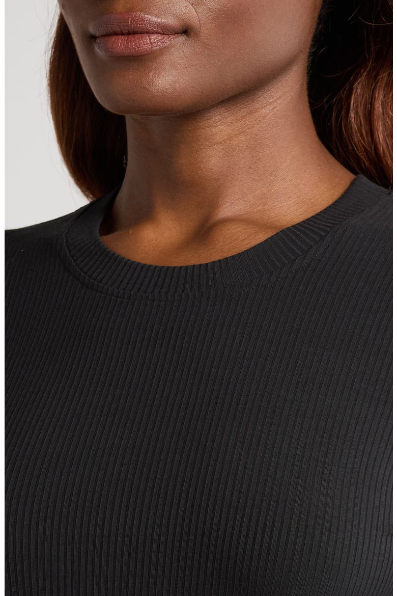 Long Sleeve Rib T-Shirt, Alternate, color, BLACK