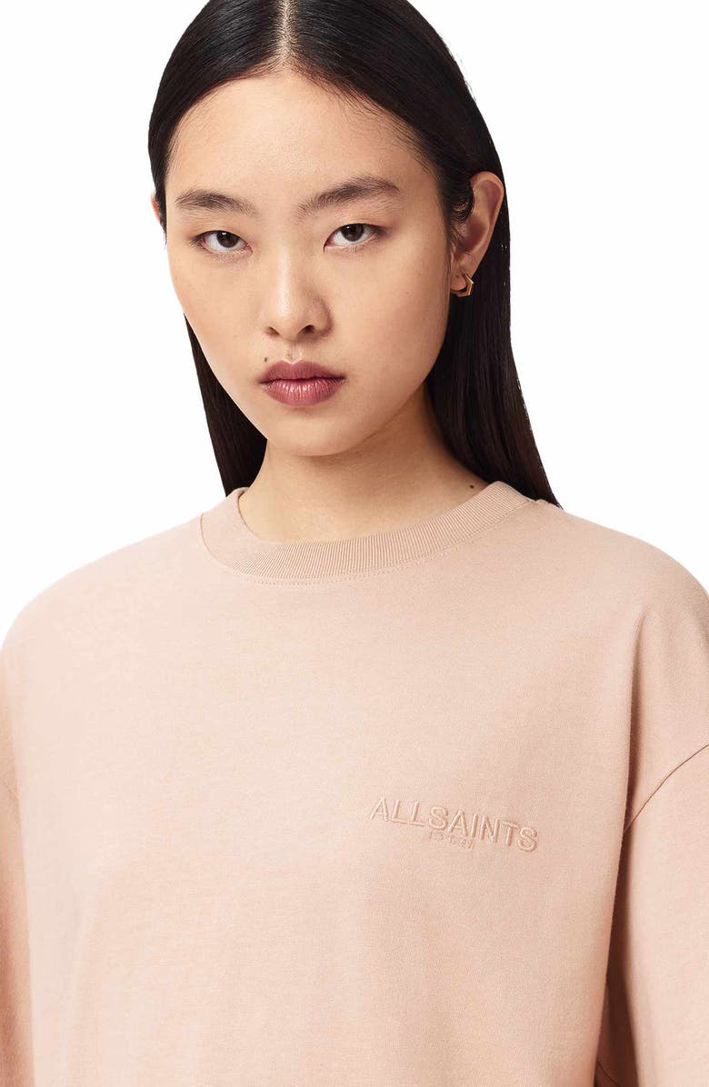 AllSaints Covenant Amelie Oversize Cotton Graphic T-Shirt, Alternate, color, Dusty Pink