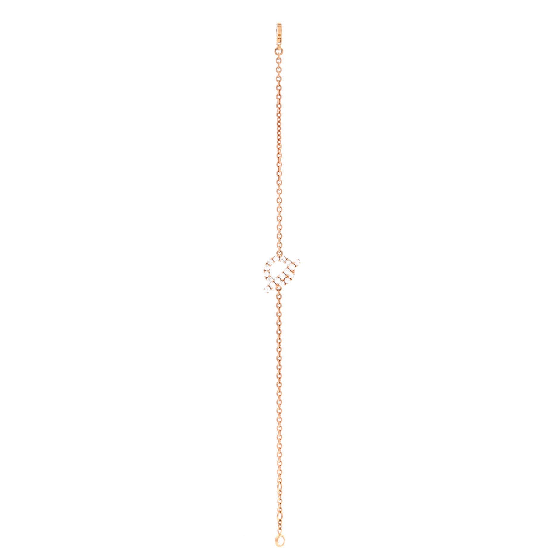 Pre-Owned Hermes Finesse Bracelet 18K Rose Gold and Diamonds, Alternate, color, Rose Gold