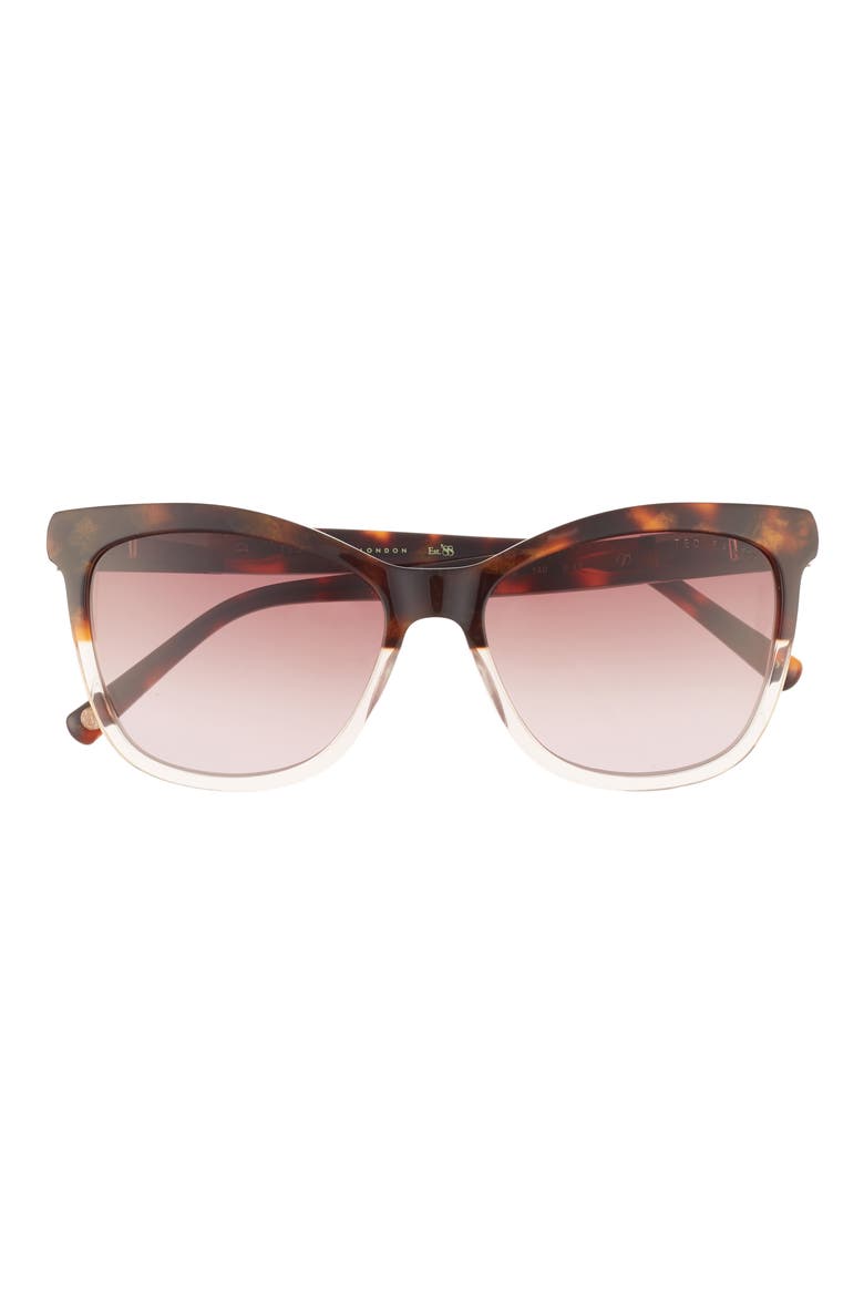 54mm Full Rim Cat-Eye Sunglasses, Main, color, BROWN