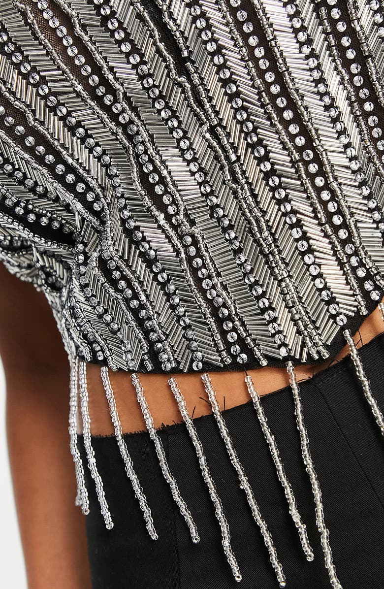 ASOS DESIGN Sequin Beaded Halter Top, Alternate, color, 