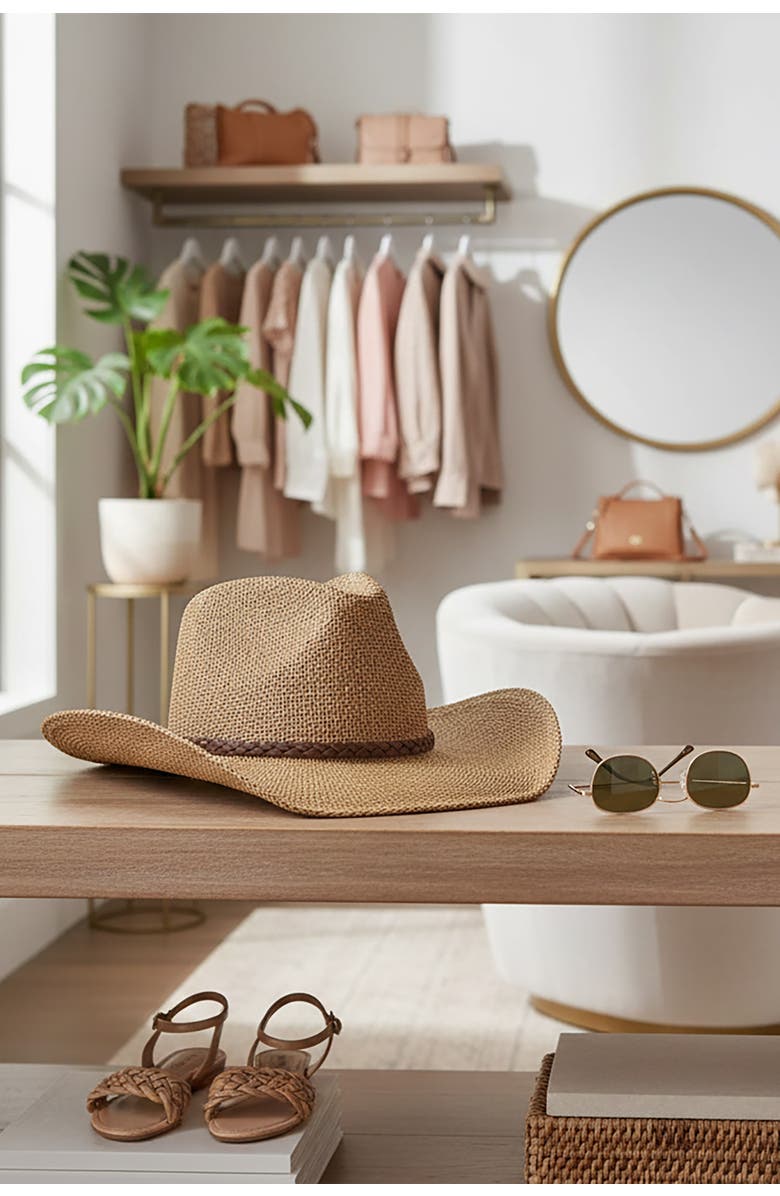 Kanut Sports Coles Men
s Straw Cowboy Hat, Alternate, color, Natural