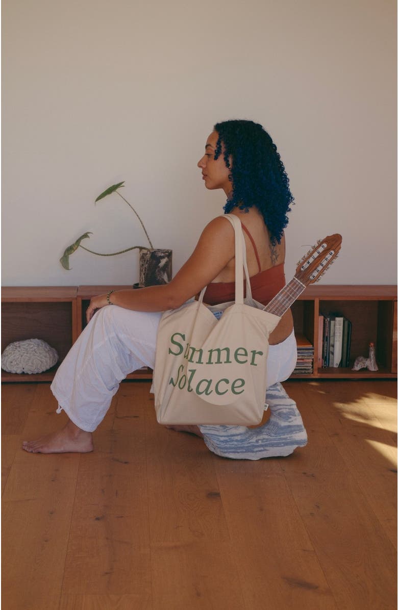 Summer Solace Tallow Summer Solace Organic Eco Tote Bag, Alternate, color, Oyster