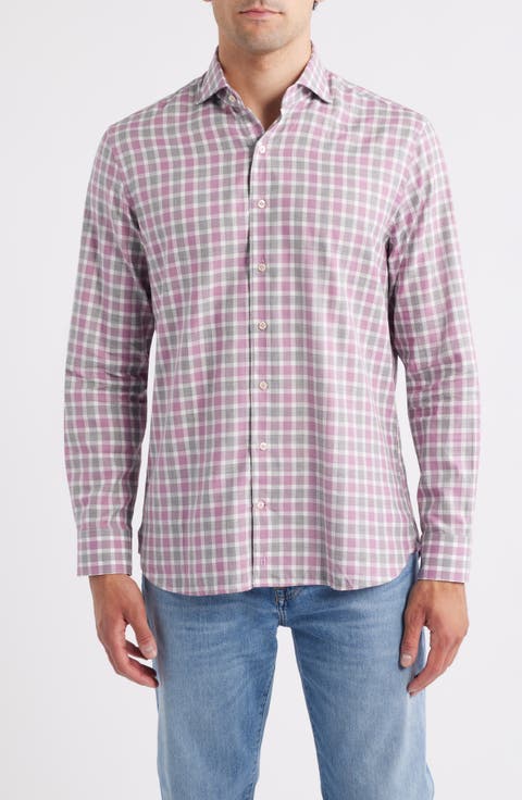 Peirce Check Cotton Button-Up Shirt