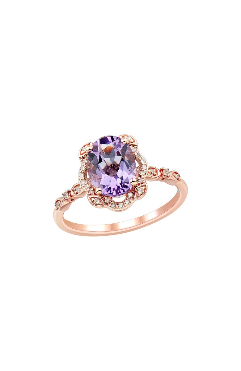 Frankie & Zoe Amethyst & Diamond Ring, Main, color, Rose Gold