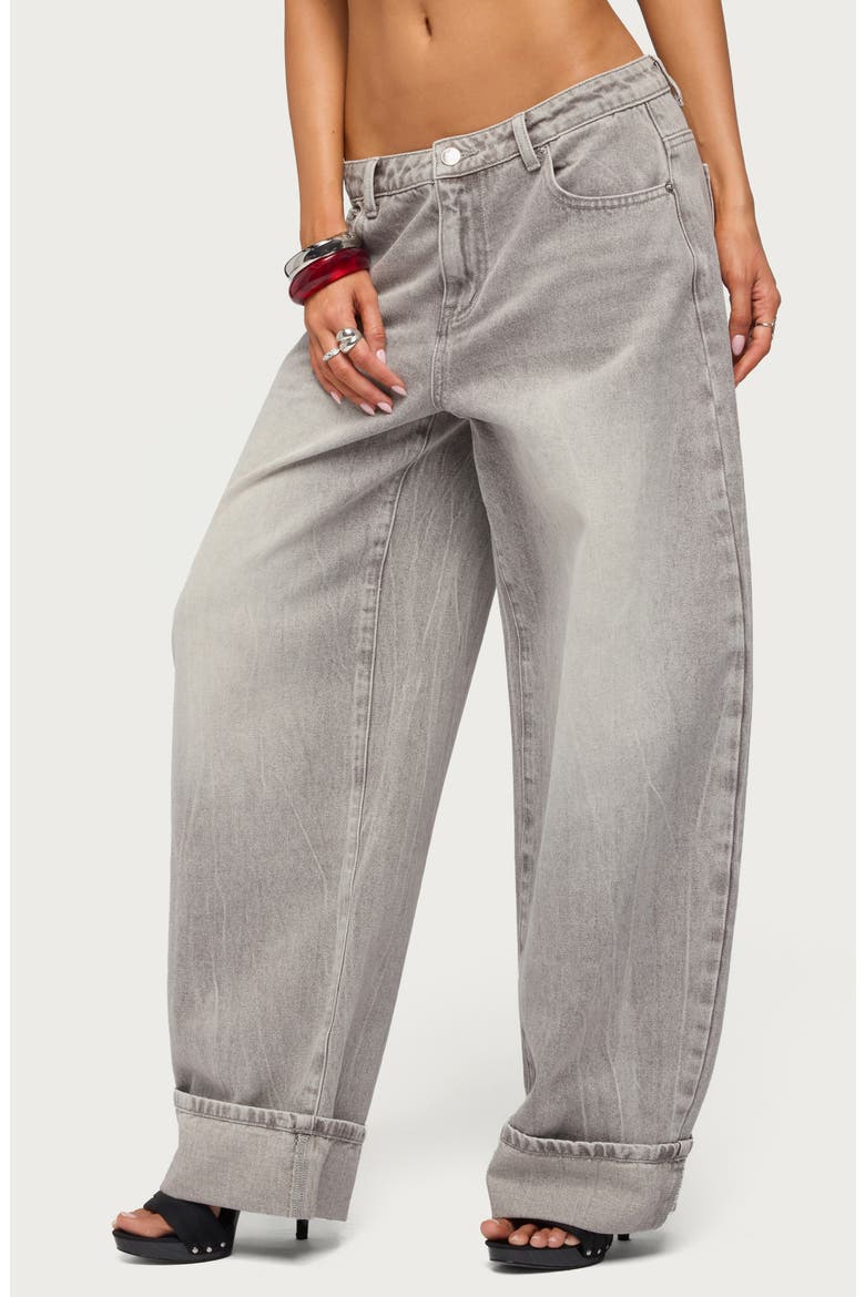 Kella Low Rise Baggy Jeans, Alternate, color, GRAY-WASHED